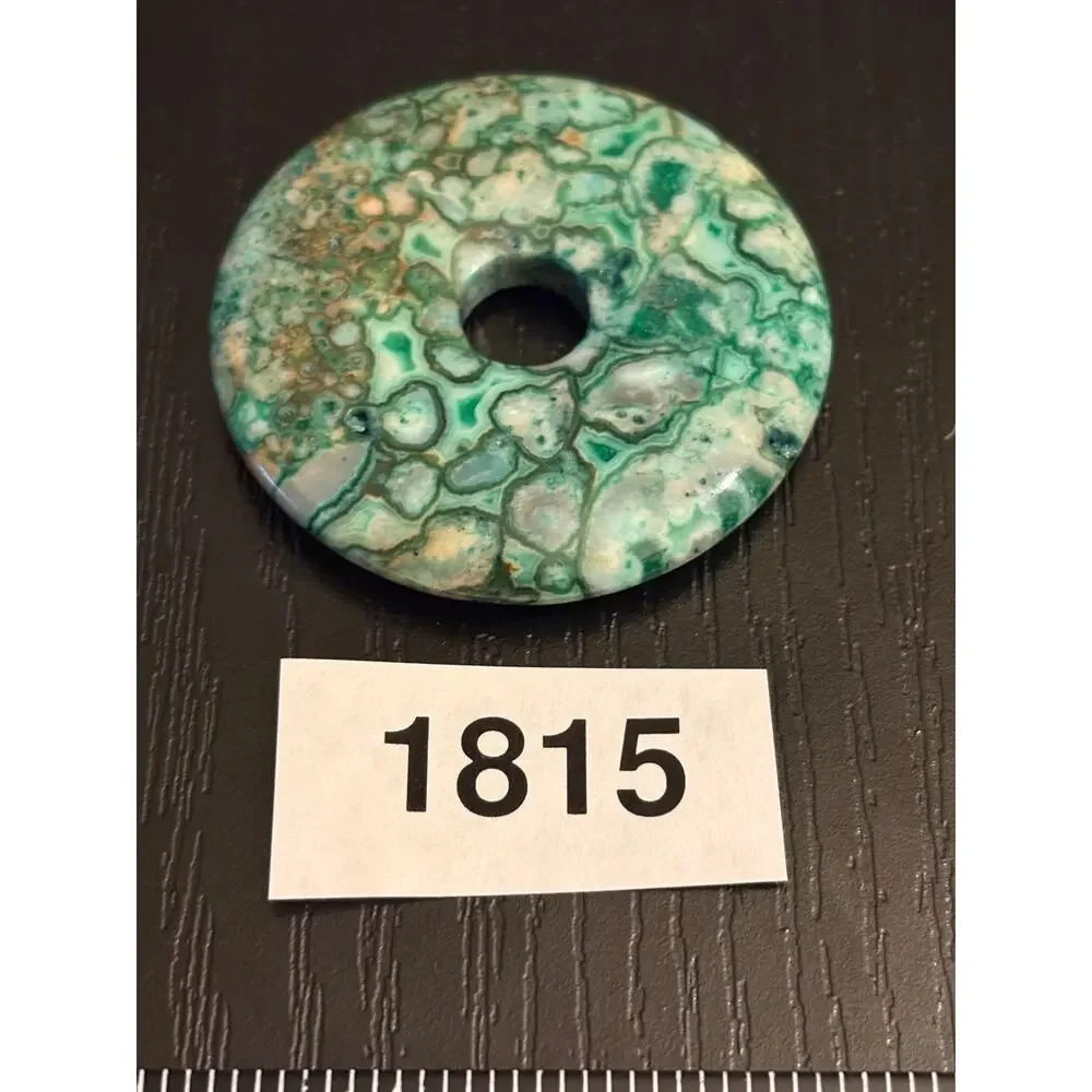 Rainforest Jasper Donut Pendant, Green Gemstone Circle